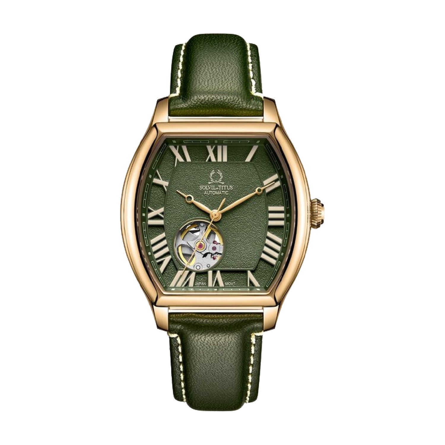 Barrique三針自動機械皮革腕錶 W06-03268-004