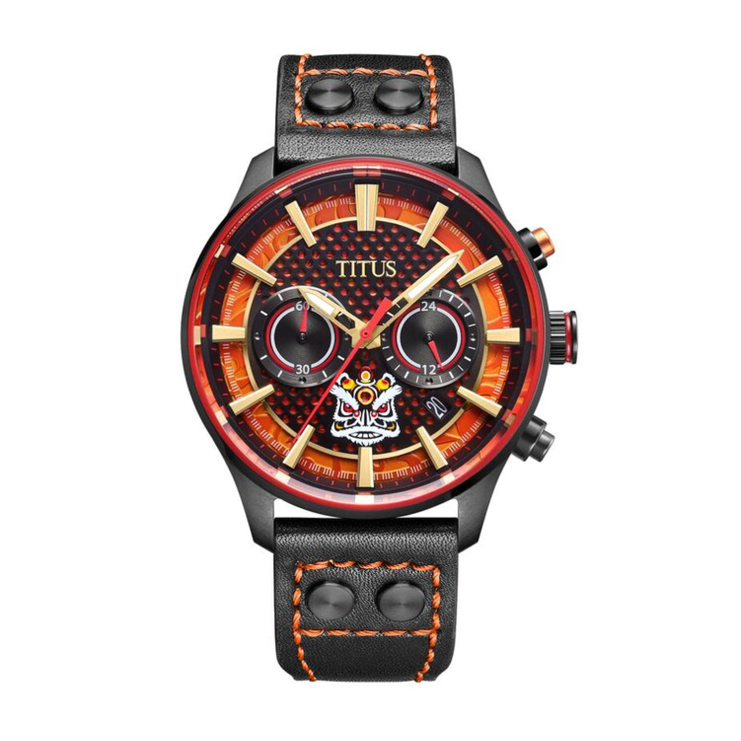 Saber「醒獅」計時石英皮革腕錶 W06-03318-003