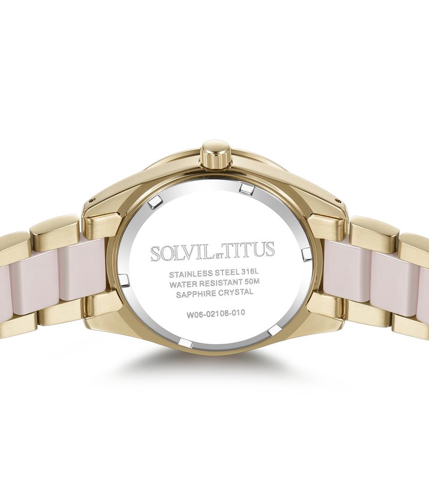 Perse多功能石英不鏽鋼配陶瓷腕錶  W06-02108-010