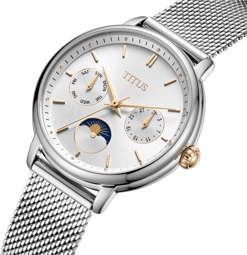 Fashionista多功能晝夜顯示石英不鏽鋼腕錶  W06-03404-001