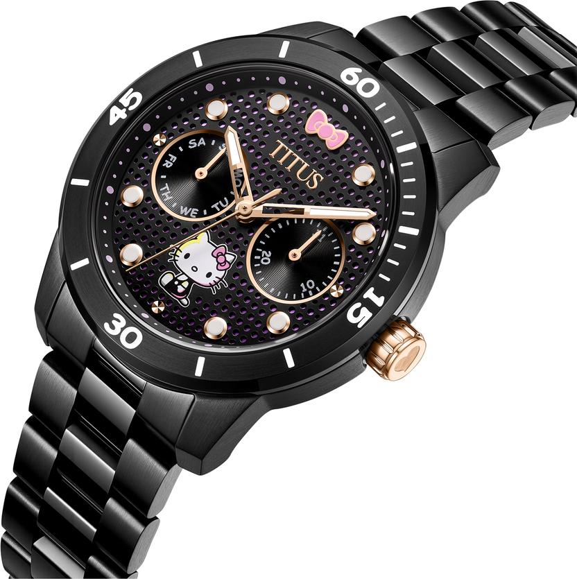 Solvil et Titus Hello Kitty 限量版多功能石英不鏽鋼腕錶 W06-03417-001