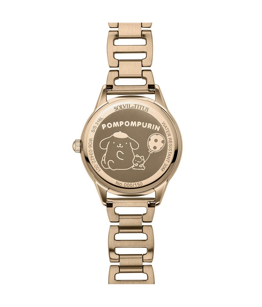 Solvil et Titus Pompompurin三針石英不鏽鋼腕錶 W06-03422-001